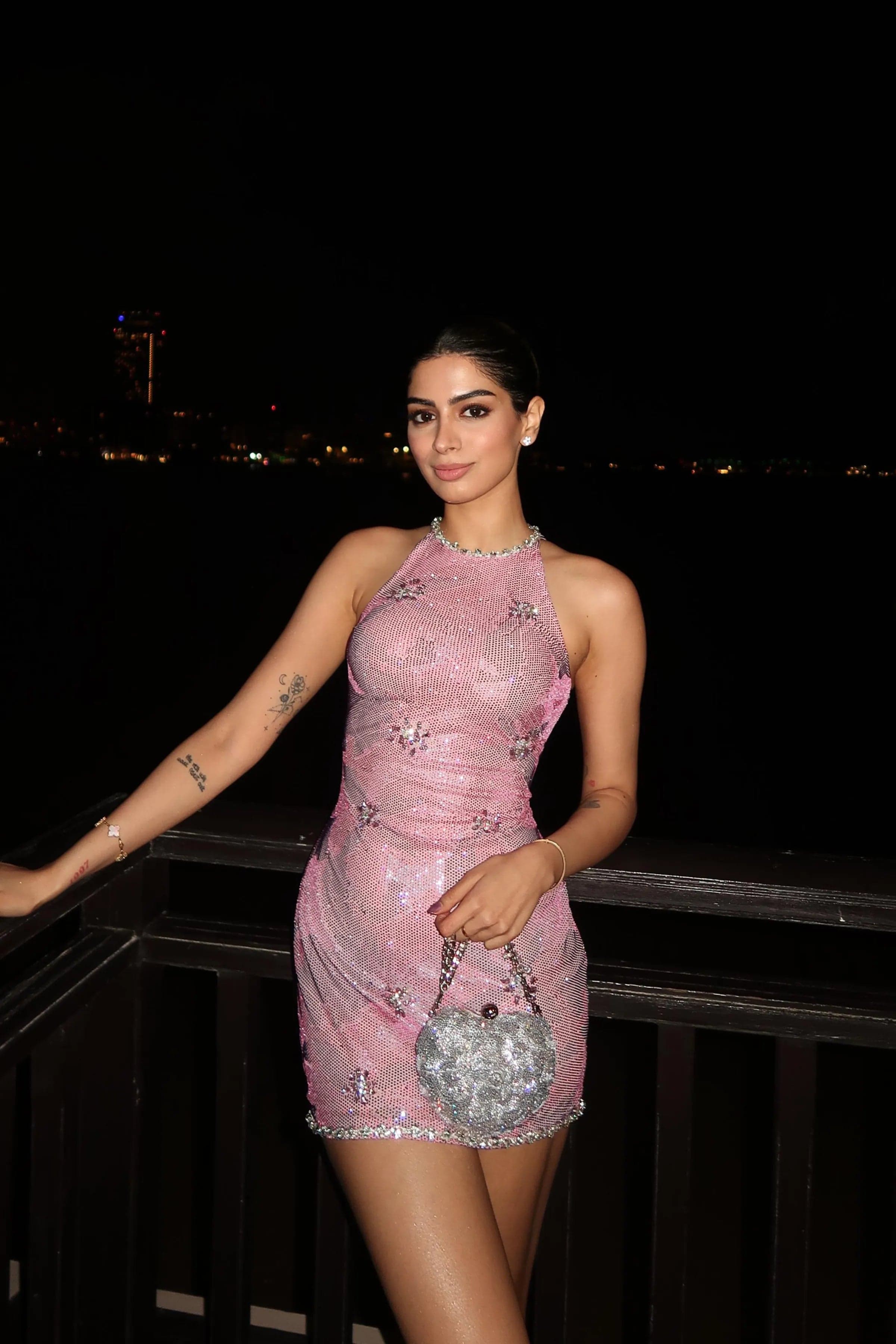 Khushi Kapoor in Iris Rose Mini Dress — gallery 1