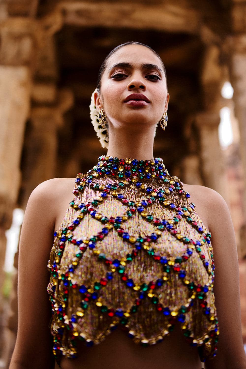 Kumu Gold Lattice Crop Top And Skirt — gallery 2
