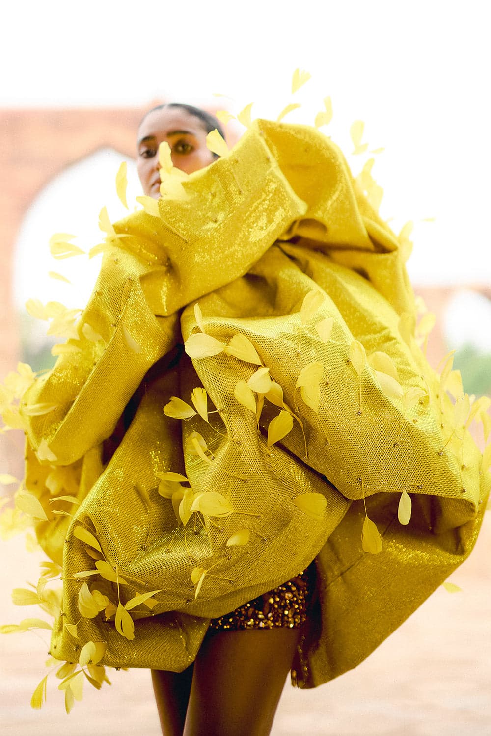 Raviya Yellow Mini Dress With Volume — gallery 2