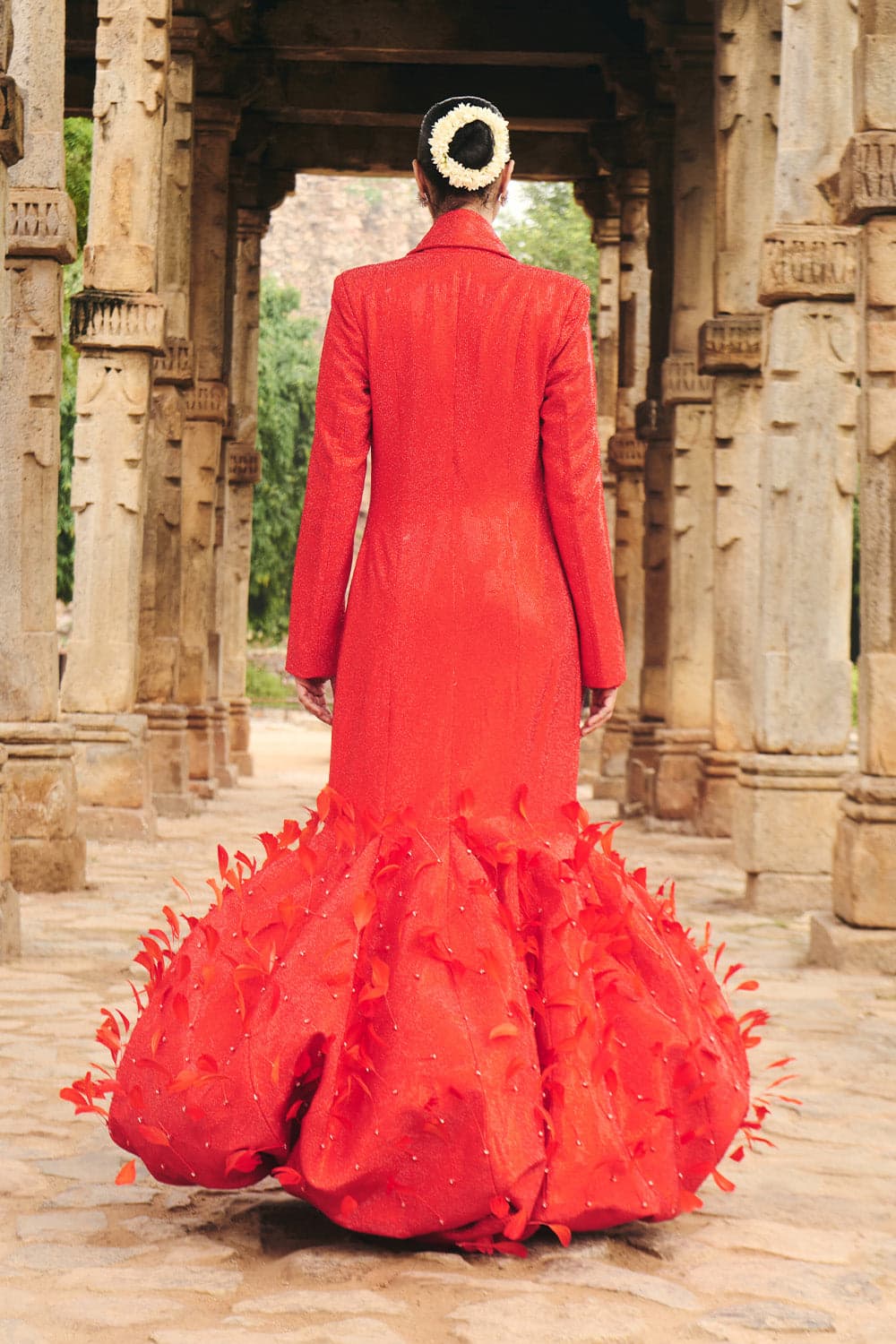 Draja Red Co-ord Set With Volume — gallery 2