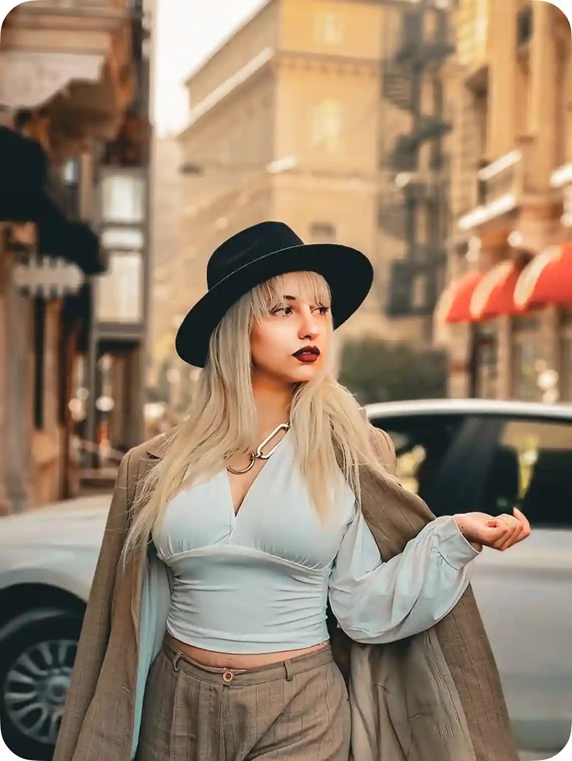 Cropped leather biker jacket cool girl styling