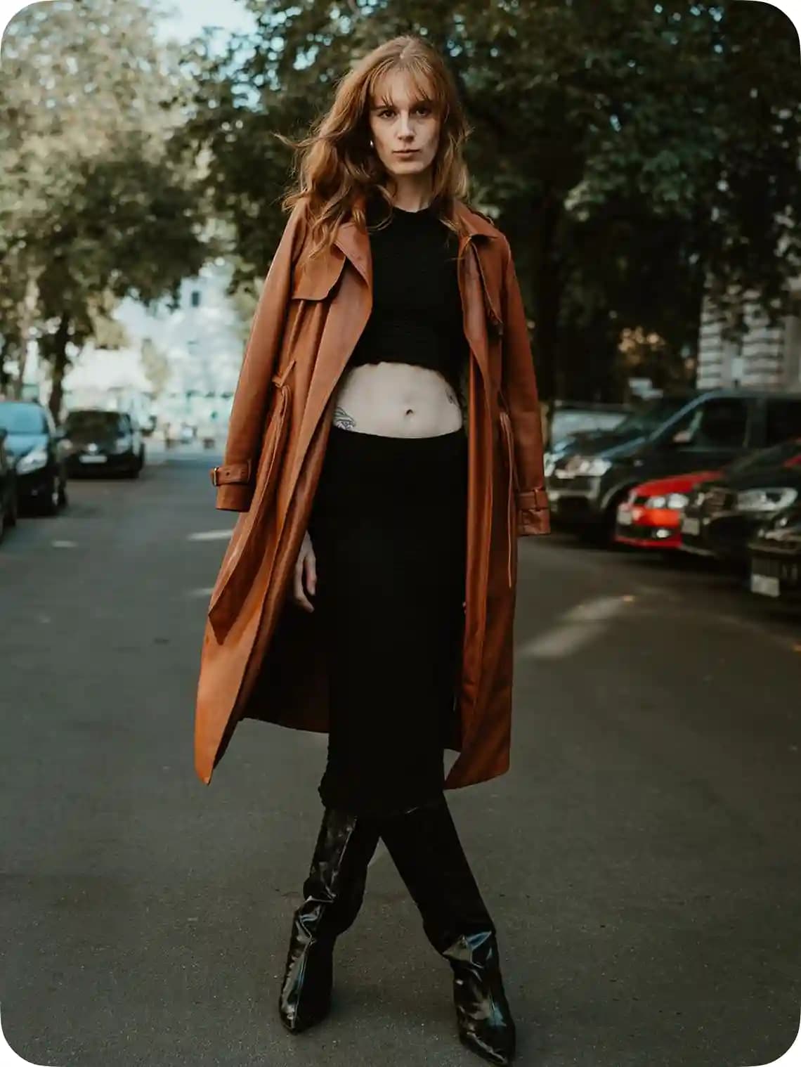 Editorial old money styling — cashmere knit and tailored trousers